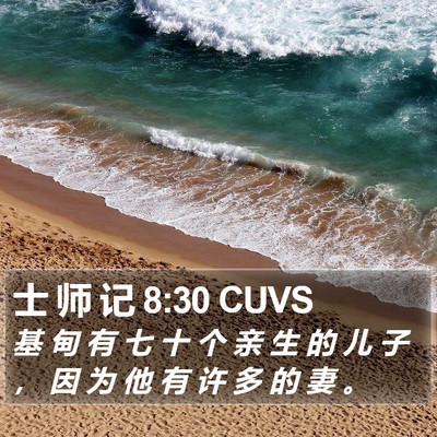士 师 记 8:30 CUVS Bible Verse Image