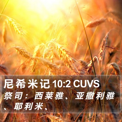 尼 希 米 记 10:2 CUVS Bible Verse Image