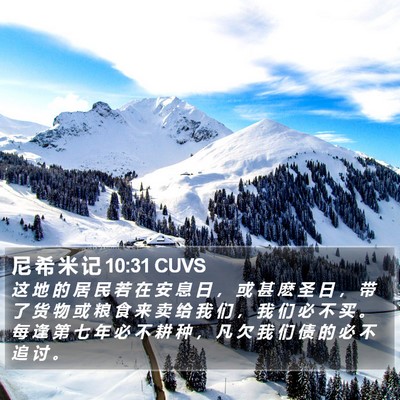 尼 希 米 记 10:31 CUVS Bible Verse Image