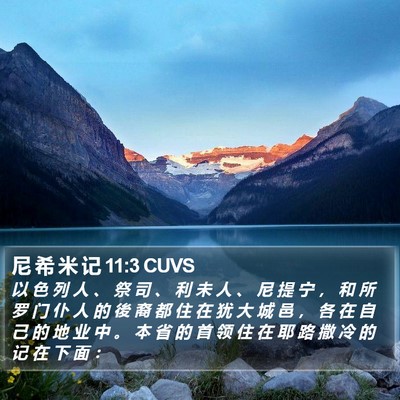 尼 希 米 记 11:3 CUVS Bible Verse Image