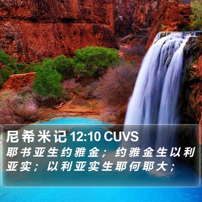 尼 希 米 记 12:10 CUVS Bible Verse Image