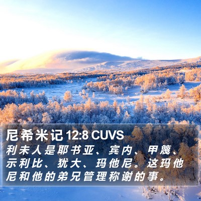 尼 希 米 记 12:8 CUVS Bible Verse Image