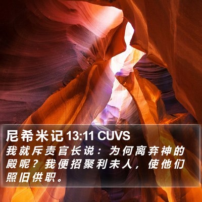 尼 希 米 记 13:11 CUVS Bible Verse Image
