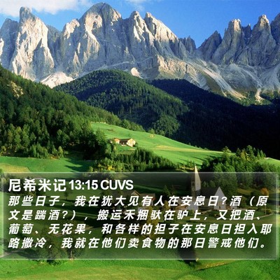 尼 希 米 记 13:15 CUVS Bible Verse Image