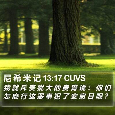 尼 希 米 记 13:17 CUVS Bible Verse Image