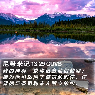 尼 希 米 记 13:29 CUVS Bible Verse Image