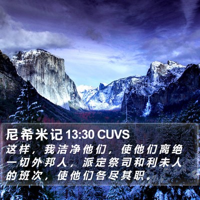 尼 希 米 记 13:30 CUVS Bible Verse Image