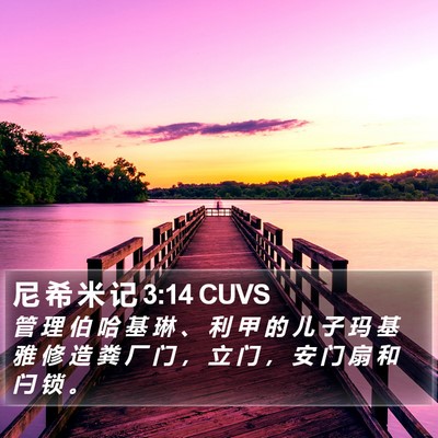 尼 希 米 记 3:14 CUVS Bible Verse Image