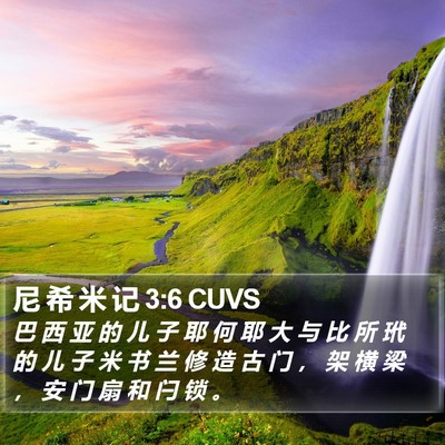 尼 希 米 记 3:6 CUVS Bible Verse Image