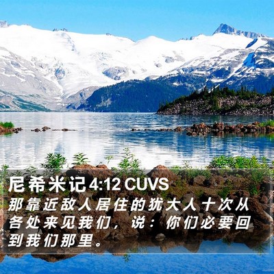 尼 希 米 记 4:12 CUVS Bible Verse Image