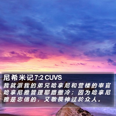 尼 希 米 记 7:2 CUVS Bible Verse Image