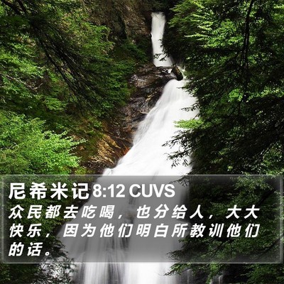 尼 希 米 记 8:12 CUVS Bible Verse Image