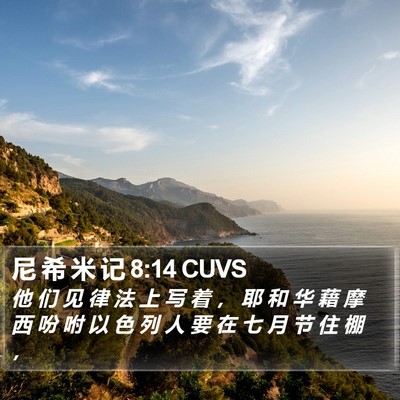 尼 希 米 记 8:14 CUVS Bible Verse Image