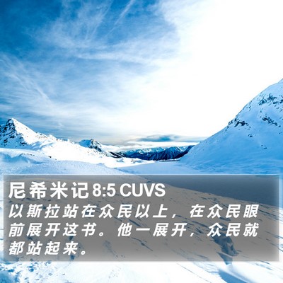 尼 希 米 记 8:5 CUVS Bible Verse Image