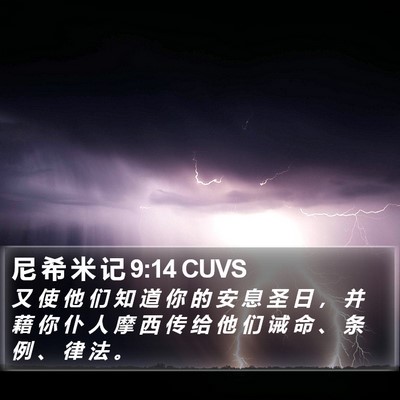尼 希 米 记 9:14 CUVS Bible Verse Image