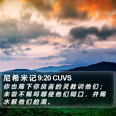 尼 希 米 记 9:20 CUVS Bible Verse Image