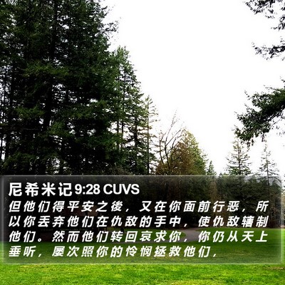 尼 希 米 记 9:28 CUVS Bible Verse Image