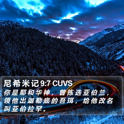 尼 希 米 记 9:7 CUVS Bible Verse Image