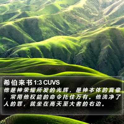 希 伯 来 书 1:3 CUVS Bible Verse Image