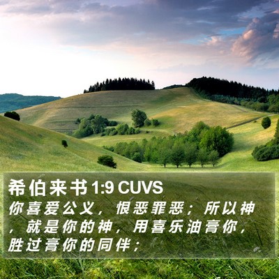 希 伯 来 书 1:9 CUVS Bible Verse Image