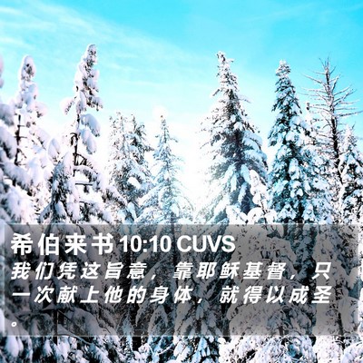 希 伯 来 书 10:10 CUVS Bible Verse Image