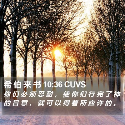 希 伯 来 书 10:36 CUVS Bible Verse Image