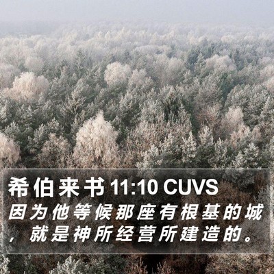 希 伯 来 书 11:10 CUVS Bible Verse Image
