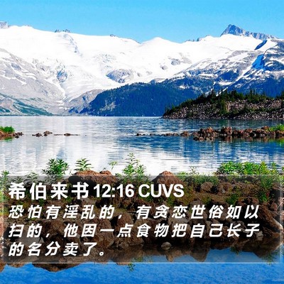 希 伯 来 书 12:16 CUVS Bible Verse Image