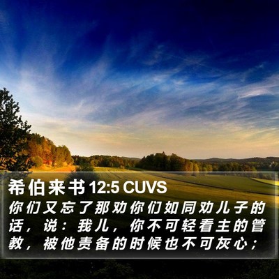 希 伯 来 书 12:5 CUVS Bible Verse Image