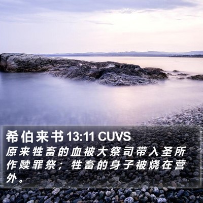 希 伯 来 书 13:11 CUVS Bible Verse Image