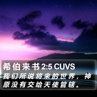 希 伯 来 书 2:5 CUVS Bible Verse Image