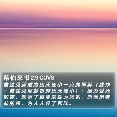 希 伯 来 书 2:9 CUVS Bible Verse Image