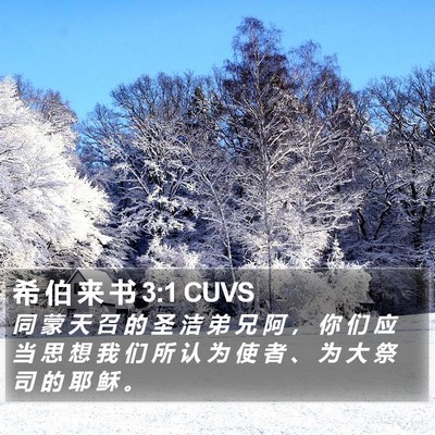 希 伯 来 书 3:1 CUVS Bible Verse Image