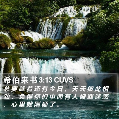 希 伯 来 书 3:13 CUVS Bible Verse Image