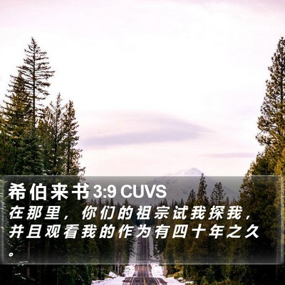 希 伯 来 书 3:9 CUVS Bible Verse Image