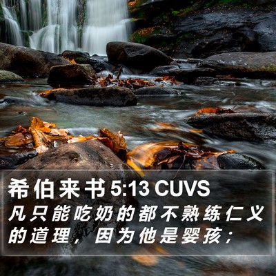 希 伯 来 书 5:13 CUVS Bible Verse Image