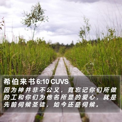 希 伯 来 书 6:10 CUVS Bible Verse Image