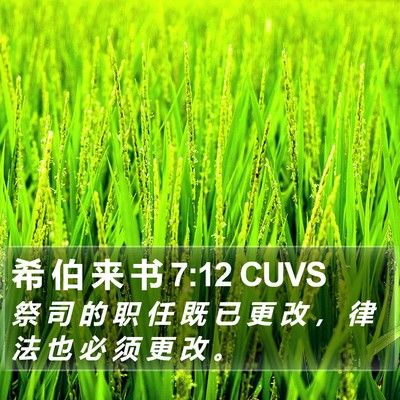 希 伯 来 书 7:12 CUVS Bible Verse Image