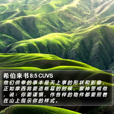 希 伯 来 书 8:5 CUVS Bible Verse Image