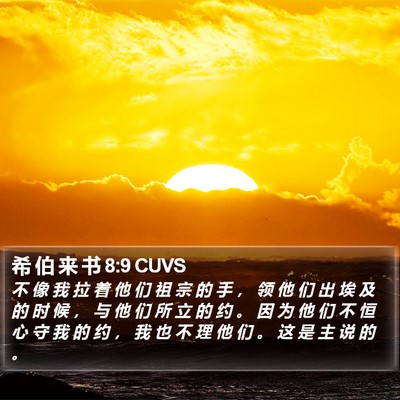 希 伯 来 书 8:9 CUVS Bible Verse Image