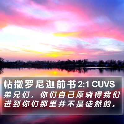 帖 撒 罗 尼 迦 前 书 2:1 CUVS Bible Verse Image