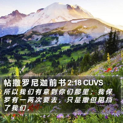 帖 撒 罗 尼 迦 前 书 2:18 CUVS Bible Verse Image