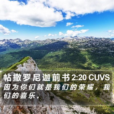 帖 撒 罗 尼 迦 前 书 2:20 CUVS Bible Verse Image