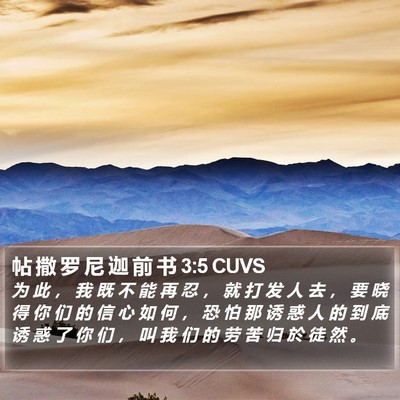 帖 撒 罗 尼 迦 前 书 3:5 CUVS Bible Verse Image