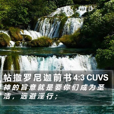 帖 撒 罗 尼 迦 前 书 4:3 CUVS Bible Verse Image