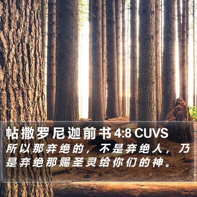 帖 撒 罗 尼 迦 前 书 4:8 CUVS Bible Verse Image