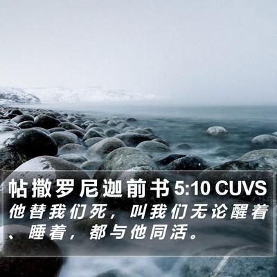 帖 撒 罗 尼 迦 前 书 5:10 CUVS Bible Verse Image