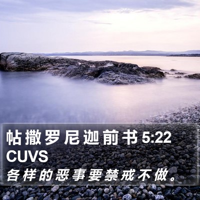 帖 撒 罗 尼 迦 前 书 5:22 CUVS Bible Verse Image