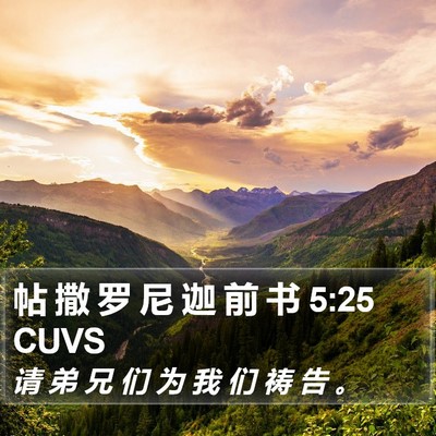 帖 撒 罗 尼 迦 前 书 5:25 CUVS Bible Verse Image
