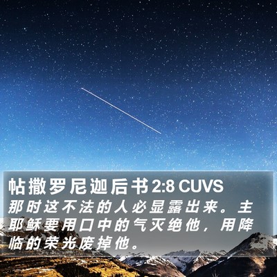 帖 撒 罗 尼 迦 后 书 2:8 CUVS Bible Verse Image